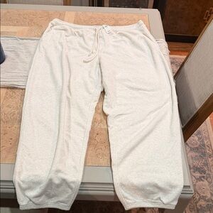 aerie Cream Terry Lounge Joggers